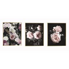 JUST HOME COLLECTION - Set 3 cuadros flores 40x50 cm