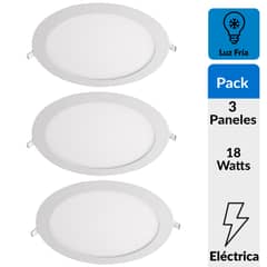 DAIRU - Pack 3 Paneles Led Empotrado 18 W Luz Fría