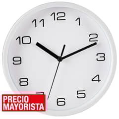 JUST HOME COLLECTION - Reloj pared básico 20 cm blanco