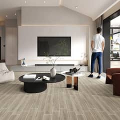 HOLZTEK - Gres Porcelánico 15x90 cm HOME LIGHT TAN Café claro 1.08 m2