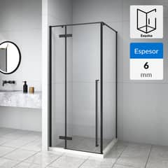 SENSI DACQUA - Mampara ducha 2 lados negro