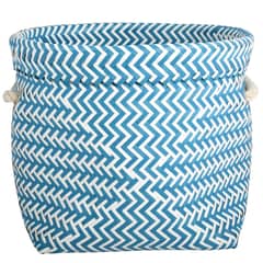 MSV - Cesto 32x27x32 cm 27000 cm3 Azul y blanco