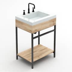 FIRPLAK - Mueble baño Godai con lavamanos 63x48cm / Estructura en acero