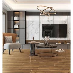 HOLZTEK - Porcelanato 20x100 cm Woody Oak Café 1 m2