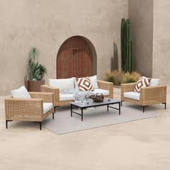 JUST HOME COLLECTION - Juego de Living de Terraza Mersil 4 Personas Crema