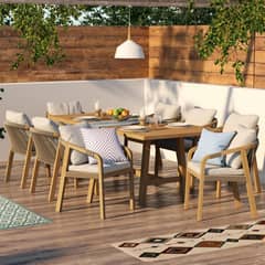 JUST HOME COLLECTION - Juego de Comedor de Terraza Lucca 8 Personas Natural