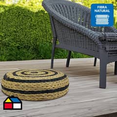 JUST HOME COLLECTION - Pouf m jacinto agua negro 50x17cm