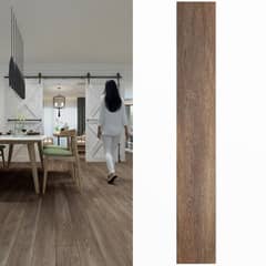 HOLZTEK - SPC Piso Vinílico 4 mm 22.8x152.4 cm EVIAN OAK Café Oscuro 2.43 m2