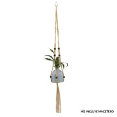 JUST HOME COLLECTION - Colgador yute 114 cm para macetas de 13-23 cm café