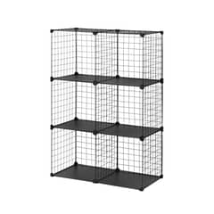JUST HOME COLLECTION - Organizador 6 Cubos 71x107x36 cm Negro