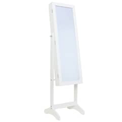 JUST HOME COLLECTION - Espejo Joyero Organizador Rectangular 41x150 cm Blanco