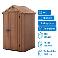 KETER - Bodega para jardin Darwin Café 205x125.8x116.7 cm