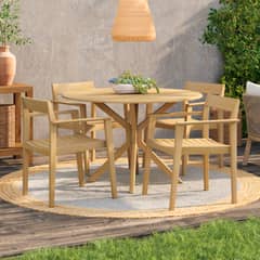JUST HOME COLLECTION - Juego de comedor de terraza Luanda 5 piezas
