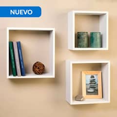 JUST HOME COLLECTION - Set de Repisas Melamina 3 Nivel(es) 30x30x11.7 cm Blanco
