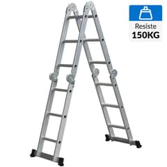 BAUKER - Escalera Articulada Aluminio 3.550 m 12 Peldaños