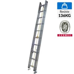 UBERMANN - Escalera Telescópica Aluminio 5.26 m 20 Peldaños
