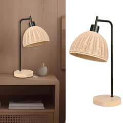 JUST HOME COLLECTION - Lámpara Mesa Sala 1L E27 Negro/Natural