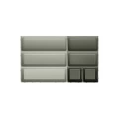 JUST HOME COLLECTION - Set 7 Organizadores 8.7x5x26.2 cm Gris