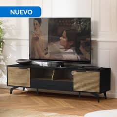 JUST HOME COLLECTION - Mesa de TV Bellavista Roble y negro 154x44x40 cm