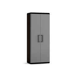KETER - Clóset Plástico Classic 2 Puerta(s) 3 Repisa(s) 68xx39 cm Negro/Gris