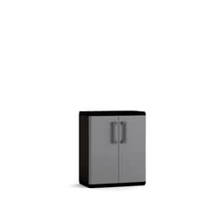 KETER - Clóset Plástico Classic 2 Puerta(s) 1 Repisa(s) 68xx39 cm Negro/Gris