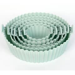JUST HOME COLLECTION - Set 6 Moldes Para Freidora Silicona Verde
