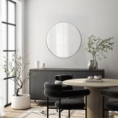 JUST HOME COLLECTION - Espejo Decorativo Forma Redonda 90x90 cm Dorado