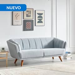 JUST HOME COLLECTION - Sofá 3 cuerpos Candice 200x78x86 cm Gris