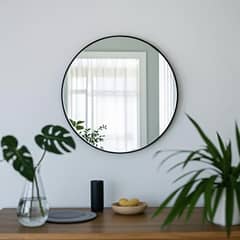 JUST HOME COLLECTION - Espejo Decorativo Forma Redonda 100x100 cm Negro