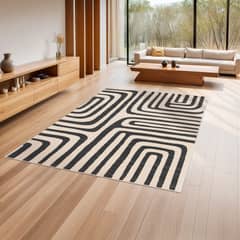 JUST HOME COLLECTION - Alfombra Living Canvas 200x290 cm Negro, beige