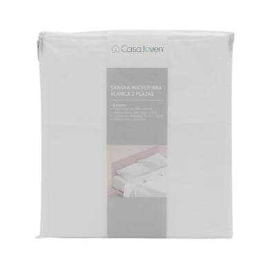 Imagen 2 del producto Sabana Microfibra Blanca 2 Plazas
